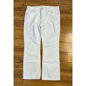 Michael Kors Women's Size 12 White Wide Leg Flared Jeans Pants Stretch